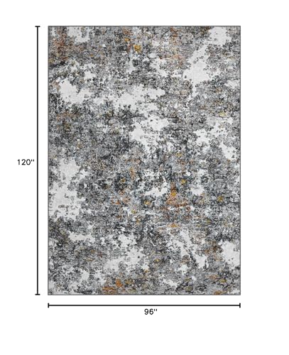 Large Gray/Multi Abstract Anti-Shedding Rug for Living Room and More